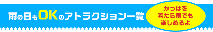 雨の日もOKのアトラクション一覧